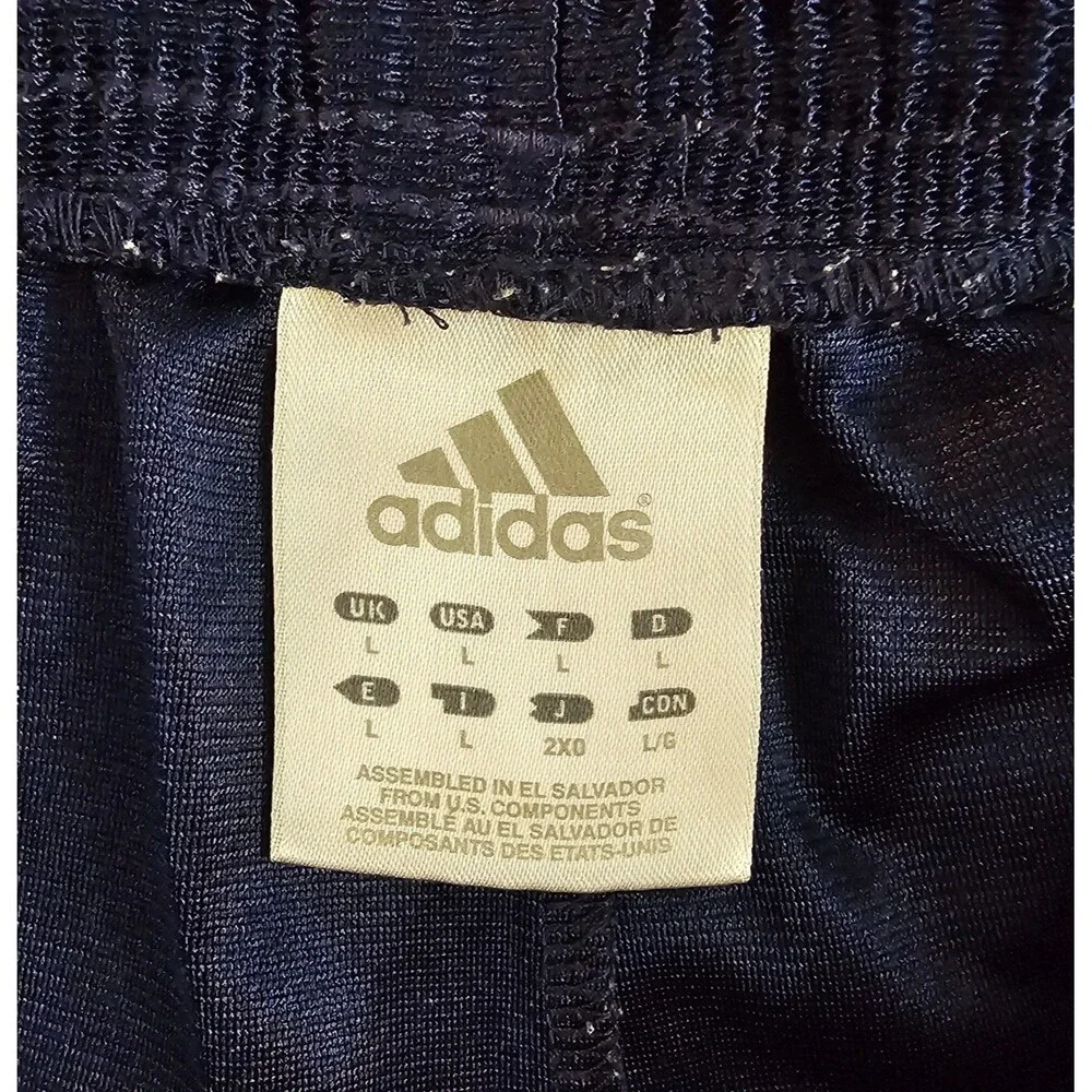 Vintage 2002 Adidas Dazzle Basketball Shorts Men's L Navy 3 Stripes Y2K Shiny